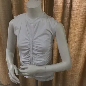 Topshop White Ruched Sleeveless Tank Top Size 0-2